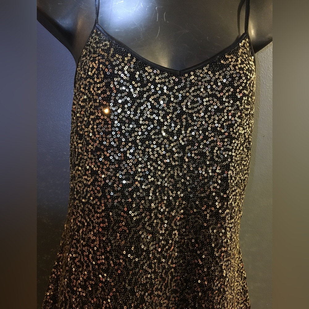 Beautiful Sequin top with adjustable spaghetti straps.